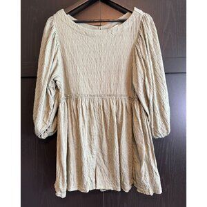 Free People FP Beach Oversized Shorts Romper XS Sage Green 3/4 Sleeve Boho